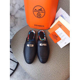 Replica Hermes Black H Detail Loafer