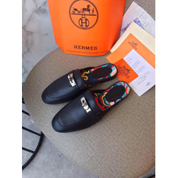 Replica Hermes Black H Detail Loafer