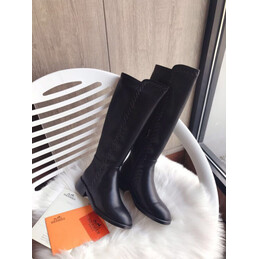Replica Hermes Black Suede Ankle Boot