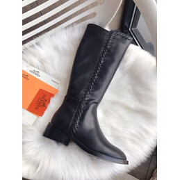 Replica Hermes Black Suede Ankle Boot