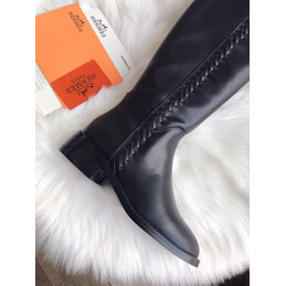 Replica Hermes Black Suede Ankle Boot