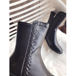 Replica Hermes Black Round Toe Ankle Boot