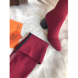 Replica Hermes Burgundy Tall Sock Boot