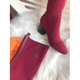 Replica Hermes Burgundy Tall Sock Boot