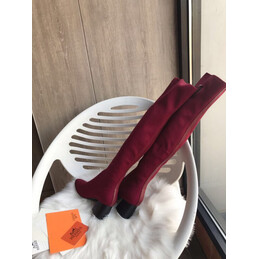 Replica Hermes Burgundy Tall Sock Boot