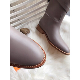 Replica Hermes gray palladium buckle ankle boot