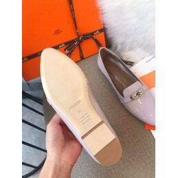 Replica Hermes Light Gray Palladium H Buckle Loafer