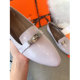 Replica Hermes Light Gray Palladium H Buckle Loafer