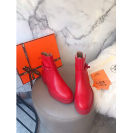 Replica Hermes Red Chelsea Ankle Boot
