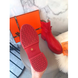 Replica Hermes Red Chelsea Ankle Boot