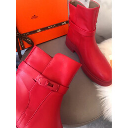 Replica Hermes Red Chelsea Ankle Boot