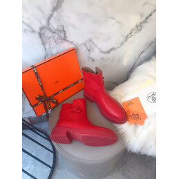 Replica Hermes Red Chelsea Ankle Boot