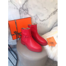Replica Hermes Red Chelsea Ankle Boot