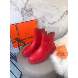 Replica Hermes Red Chelsea Ankle Boot