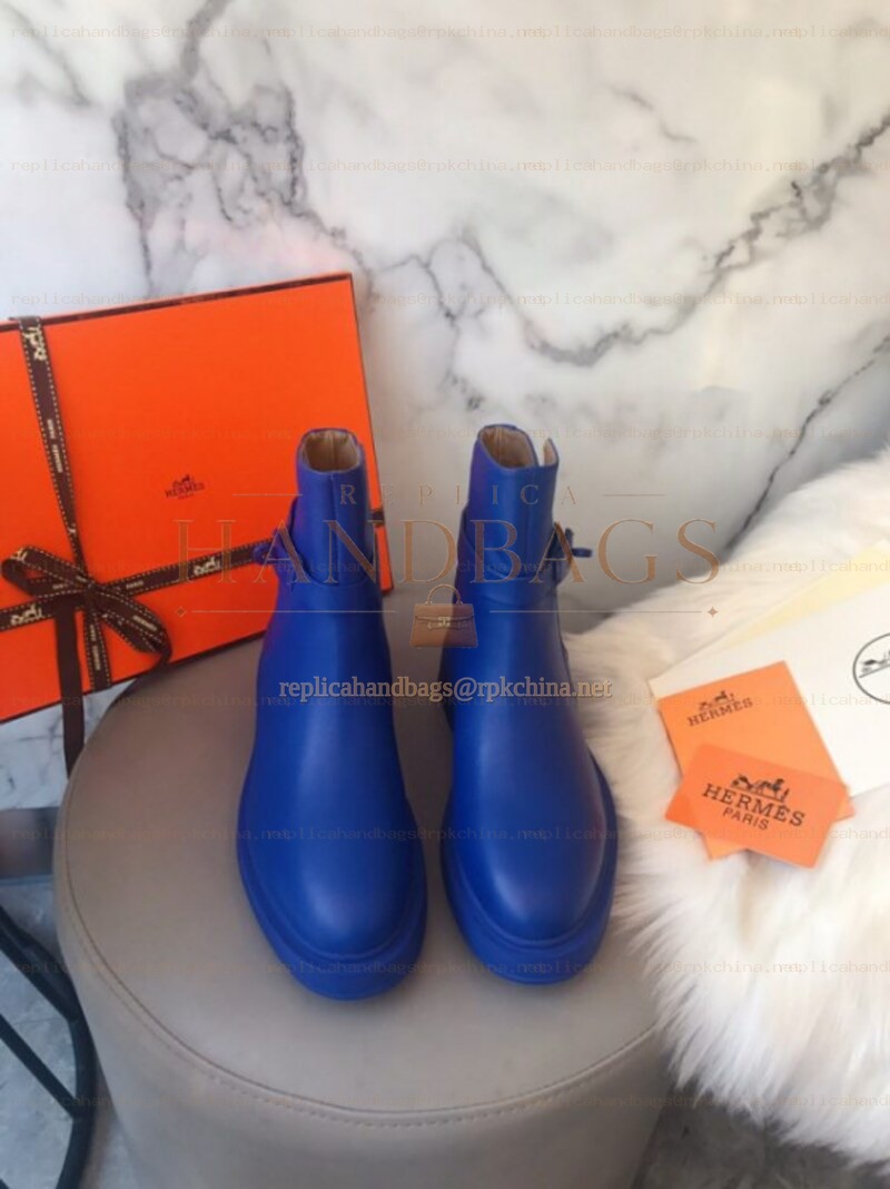 Replica Hermes Blue Chelsea Ankle Boot
