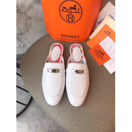 Replica Hermes White Gold H Buckle Loafer