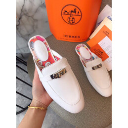 Replica Hermes White Gold H Buckle Loafer