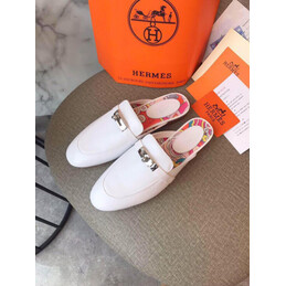 Replica Hermes White Gold H Buckle Loafer