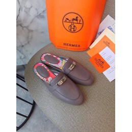 Replica Hermes Taupe Palladium H Buckle Loafer