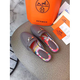 Replica Hermes Taupe Palladium H Buckle Loafer