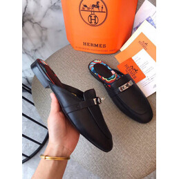 Replica Hermes Navy Gold H Buckle Loafer