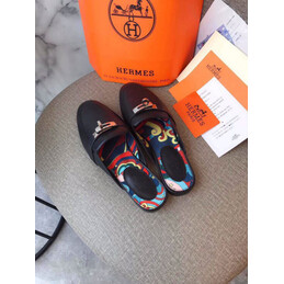 Replica Hermes Navy Gold H Buckle Loafer