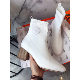 Replica Hermes White Knit Sock Ankle Boot