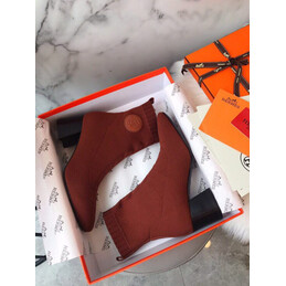 Replica Hermes Rust Knit Sock Ankle Boot