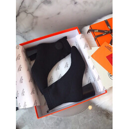 Replica Hermes Black Knit Sock Ankle Boot