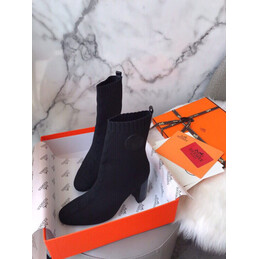 Replica Hermes Navy Button Detail Sock Ankle Boot