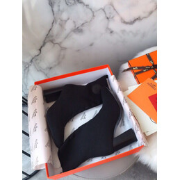 Replica Hermes Navy Button Detail Sock Ankle Boot
