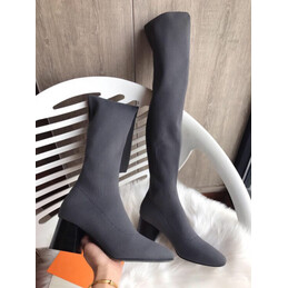 Replica Hermes Black Knee High Stretch Boot
