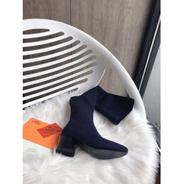 Replica Hermes Navy Knee High Stretch Boot