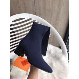 Replica Hermes Navy Knee High Stretch Boot