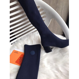 Replica Hermes Navy Knee High Stretch Boot