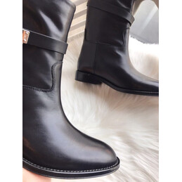Replica Hermes Black Palladium Buckle Ankle Boot