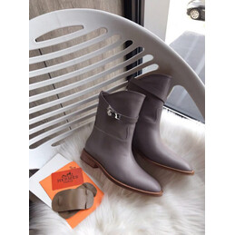 Replica Hermes Gray Classic Palladium Buckle Ankle Boot