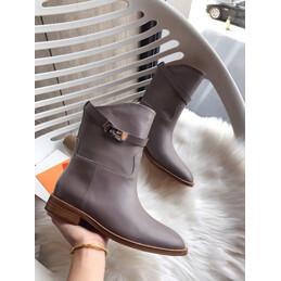 Replica Hermes Gray Classic Palladium Buckle Ankle Boot