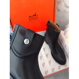 Replica Hermes Black Chunky Sole Ankle Boot