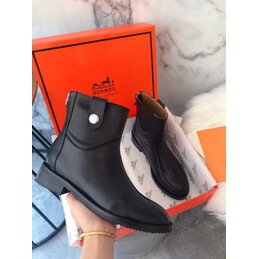 Replica Hermes Black Chunky Sole Ankle Boot