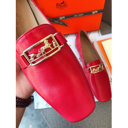 Replica Hermes Red Gold H Buckle Loafer
