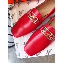 Replica Hermes Red Gold H Buckle Loafer