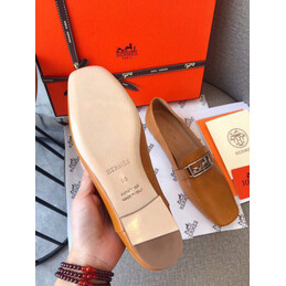 Replica Hermes Camel Gold H Buckle Loafer