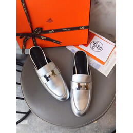 Replica Hermes Silver Palladium H Buckle Loafer