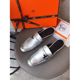 Replica Hermes Silver Palladium H Buckle Loafer