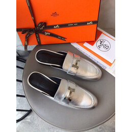 Replica Hermes Silver Palladium H Buckle Loafer