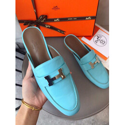 Replica Hermes Turquoise H Buckle Loafer - Style 2