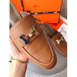 Replica Hermes Brown H Buckle Loafer