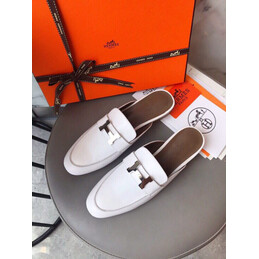 Replica Hermes White H Buckle Loafer