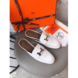 Replica Hermes White H Buckle Loafer